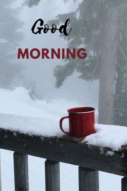 Good Morning Winter Snow Image With Tea Cup Download