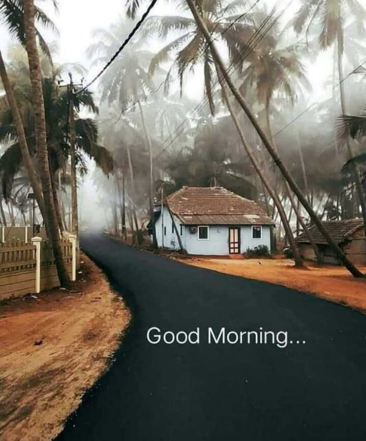 Hd Wallpaper Good Morning Village Nature Good Morning Winter Road Winter Is Here